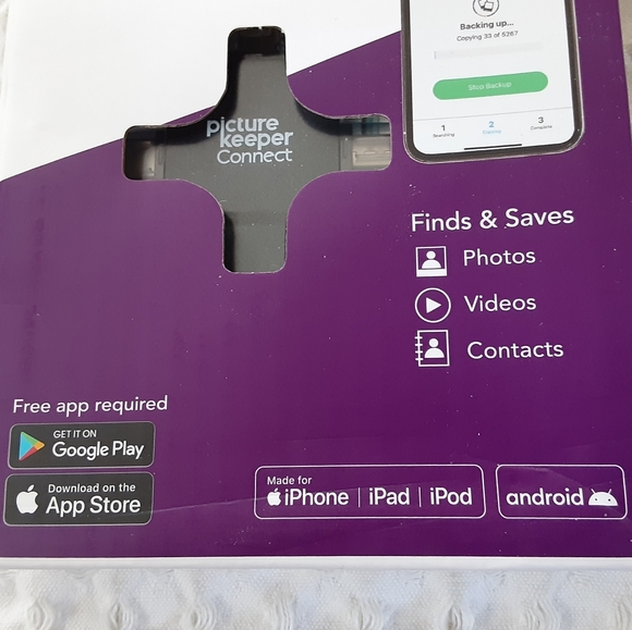 Picture Keeper Connect 32GB Photo Backup Drive iPhone Android BLACK New - Picture 3 of 5